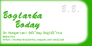 boglarka boday business card
